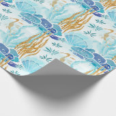 Elegantes helles Blau unter den Korallenriffen Geschenkpapier (Ecke)