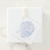 Elegantes helles blaues Wasserfarben Wappen Taufe Geschenkanhänger (Beispiel)