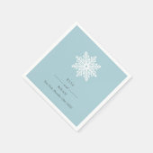 Elegantes helles Blue Snowflake Monogramm Serviette (Ecke)
