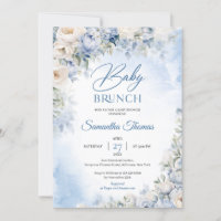 Elegantes helles Blue-White-Blume-Babybrunch