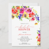 Elegantes, helles, farbenfrohes Brautparty Einladung (Vorderseite)