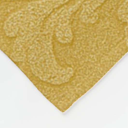 Elegantes helles Gold Barock Damaske Custom Fleecedecke (Ecke)