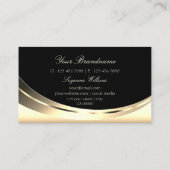 Elegantes helles Gold Schwarz mit Logo Sparkle Dia Visitenkarte (Rückseite)