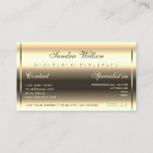 Elegantes helles Golden Shimmer Optics 3D Monogram Visitenkarte (Rückseite)