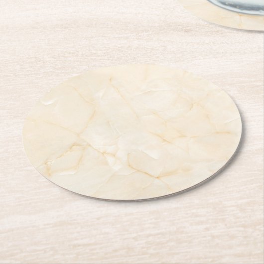 Elegantes, helles Marmordesign Runder Pappuntersetzer (Angewinkelt)