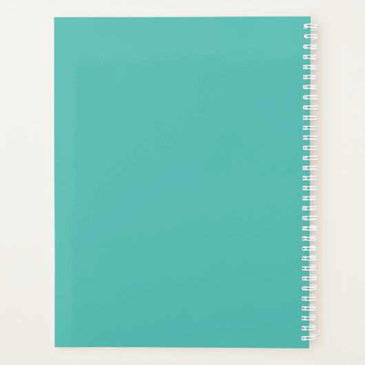 Elegantes helles Meer Grün Personalisiert Seashell Planer (Rückseite)