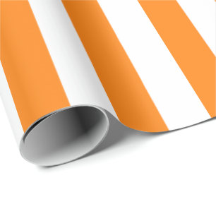 Elegantes helles orange-weiß gestreiftes Muster Geschenkpapier