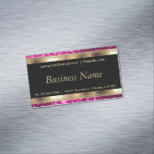 Elegantes helles rosa und schwarz und Gold Magnetische Visitenkarte (Beispiel)