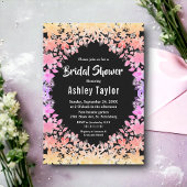 Elegantes helles Rose Schwarzes Brautparty Einladung