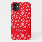 Elegantes, helles, weißes Schneeflockenmuster Case-Mate iPhone Hülle (Rückseite)