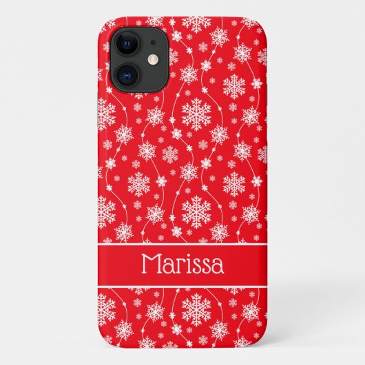 Elegantes, helles, weißes Schneeflockenmuster Case-Mate iPhone Hülle (Rückseite)