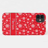 Elegantes, helles, weißes Schneeflockenmuster Case-Mate iPhone Hülle (Rückseite (Horizontal))