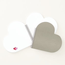 Elegantes, hellgrau-texturiertes Heart-Notebook Notizblock