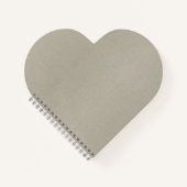 Elegantes, hellgrau-texturiertes Heart-Notebook Notizblock (Vorderseite)