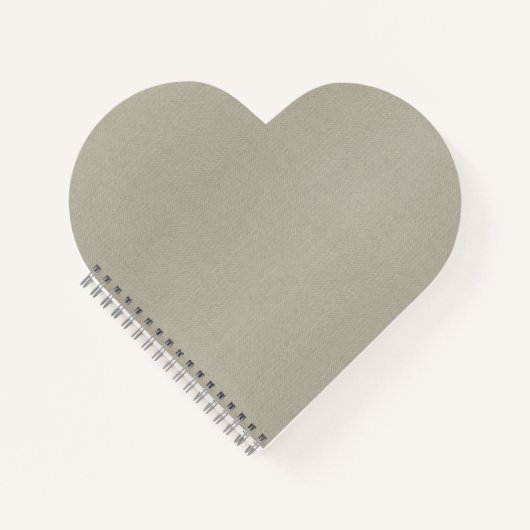 Elegantes, hellgrau-texturiertes Heart-Notebook Notizblock (Vorderseite)