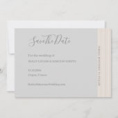 Elegantes hellgraues HolzGrain Save the Date Hochz Einladung (Vorderseite)