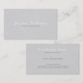 Elegantes hellgraues Imitat Linen Texture Visitenkarte (Vorne/Hinten)