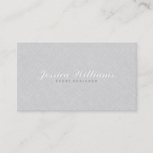 Elegantes hellgraues Imitat Linen Texture Visitenkarte (Vorderseite)