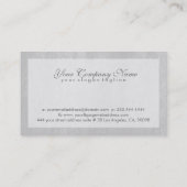 Elegantes, hellgraues Imitat Look Visitenkarte (Rückseite)