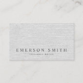 Elegantes hellgraues Imitat mit edlem Leinen Visitenkarte (Vorderseite)