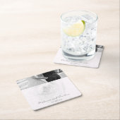 elegantes, hellgraues Rose Rechteckiger Pappuntersetzer (Vor Ort)