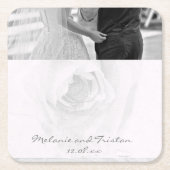 elegantes, hellgraues Rose Rechteckiger Pappuntersetzer (Vorderseite)