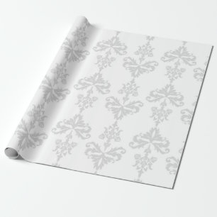 Elegantes hellgraues und weißes Hochzeitsgeschenkp Geschenkpapier