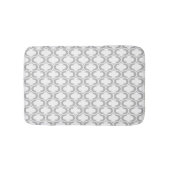 Elegantes hellgraues, weißes Gittermuster Badematte (Vorderseite)