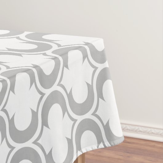 Elegantes hellgraues, weißes Gittermuster Tischdecke (Beispiel)