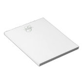 Elegantes hellgrünes Kalligrafie-Monogramm geteilt Notizblock (angewinkelt)