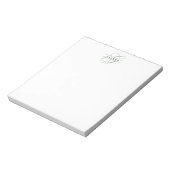 Elegantes hellgrünes Kalligrafie-Monogramm geteilt Notizblock (Rotiert)