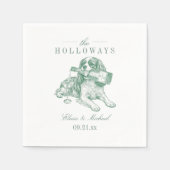 Elegantes Hellgrünes Reitjackett Champagner Hochze Serviette (Vorderseite)