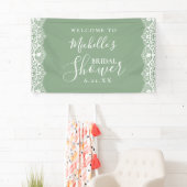 Elegantes Hellgrünes Spitzen-Willkommensschild für Banner (Insitu)