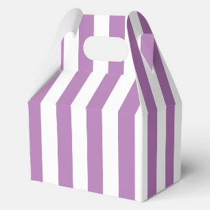 Elegantes helllila Flieder-Weiß gestreiftes Muster Geschenkschachtel
