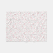 Elegantes hellrosa Blumenmuster Fleecedecke (Vorderseite (Horizontal))