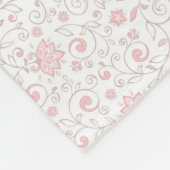 Elegantes hellrosa Blumenmuster Fleecedecke (Ecke)