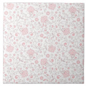 Elegantes hellrosa Blumenmuster Fliese (Vorderseite)