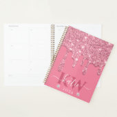 Elegantes hellrosa Dripping Glitzer Monogram Planer (Anzeige)