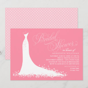 Elegantes, hellrosa Hochzeitsgown-Brautparty Einladung