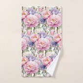 Elegantes hellrosa Peonies Rose Blumenhandtuch Set (Handtuch)
