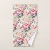 Elegantes hellrosa Peonies Rose Blumenhandtuch Set (Handtuch)
