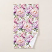 Elegantes hellrosa Peonies Rose Blumenhandtuch Set (Handtuch)