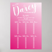 Elegantes, hellrosa Sitzdiagramm Poster (Vorne)