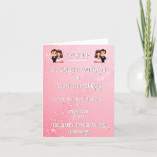 Elegantes hellrosa Sparkle Design für Hochzeiten Ankündigung