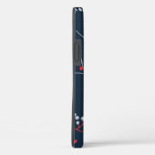 Elegantes, hellrotes Beerenmuster auf Monogramm Case-Mate iPhone Hülle (Rückseite / Rechts)