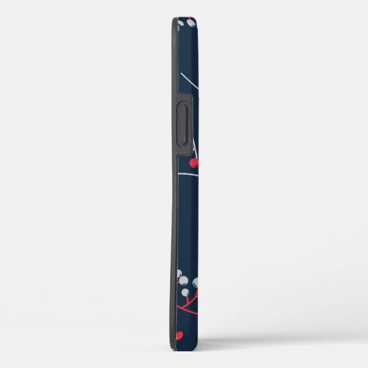 Elegantes, hellrotes Beerenmuster auf Monogramm Case-Mate iPhone Hülle (Rückseite / Rechts)