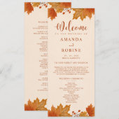 Elegantes Herbst-Ahornblätter-Hochzeitsprogramm Programm (Vorne/Hinten)