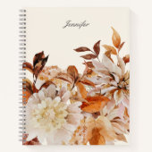 Elegantes Herbst-Aquarellblau mit Name-Notebook Notizblock (Vorderseite)
