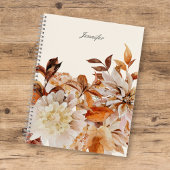 Elegantes Herbst-Aquarellblau mit Name-Notebook Notizblock