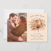 Elegantes Herbst Floral Bouquet Save the Date (Vorderseite)